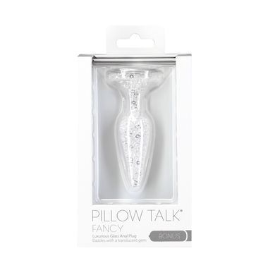 Скляна анальна пробка Pillow Talk Fancy Luxurious Glass Anal Plug, ⌀3,1см, віброкуля в подарунок SO6833 фото