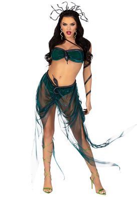 Еротичний костюм Медузи Горгони Leg Avenue Medusa Costume S, топ, спідниця, нарукавники, прикраси SO9212 фото