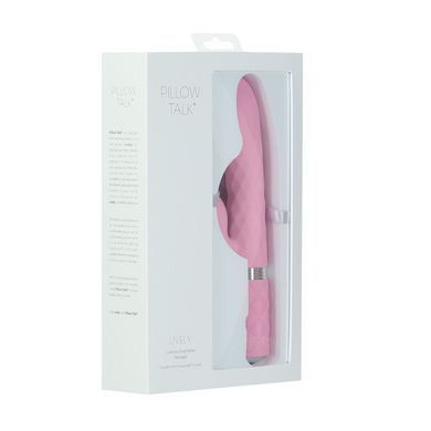 Розкішний кролик з ротацією та вібрацією Pillow Talk Lively Pink, кристал Сваровскі, потрійний відро SO6856 фото