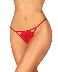Трусики з доступом Obsessive Ingridia crotchless thong XL/2XL, червоні SO9045 фото