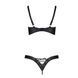 Комплект з екошкіри Celine Bikini black L/XL &mdash; Passion: відкритий бра зі стрічками, стрінги зі шнурі SO6400 фото 4