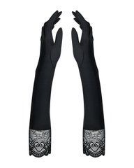 Високі рукавички з каменями та мереживом Obsessive Miamor gloves, black SO7716 фото