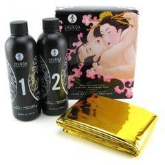Гель для NURU масажу Shunga Oriental Body-to-Body &ndash; Sparkling Strawberry Wine плюс простирадло SO2551 фото