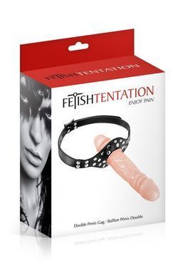 Кляп із подвійним фалоімітатором Fetish Tentation &ndash; Double Penis Gag Flesh SO5989 фото