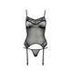 Корсет з пажами MELANIA CORSET black XXL/XXXL - Passion, трусики, напівпрозорий EL16309 фото 5