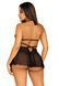 Сорочка бебі-дол з відкритими чашками Leg Avenue Lace and mesh babydoll & panty Black L, стринги SO9165 фото 2
